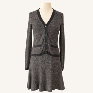 Lauren Ralph Lauren Womens Large 2pc Wool Sweater and Skirt Set Gray Luxury